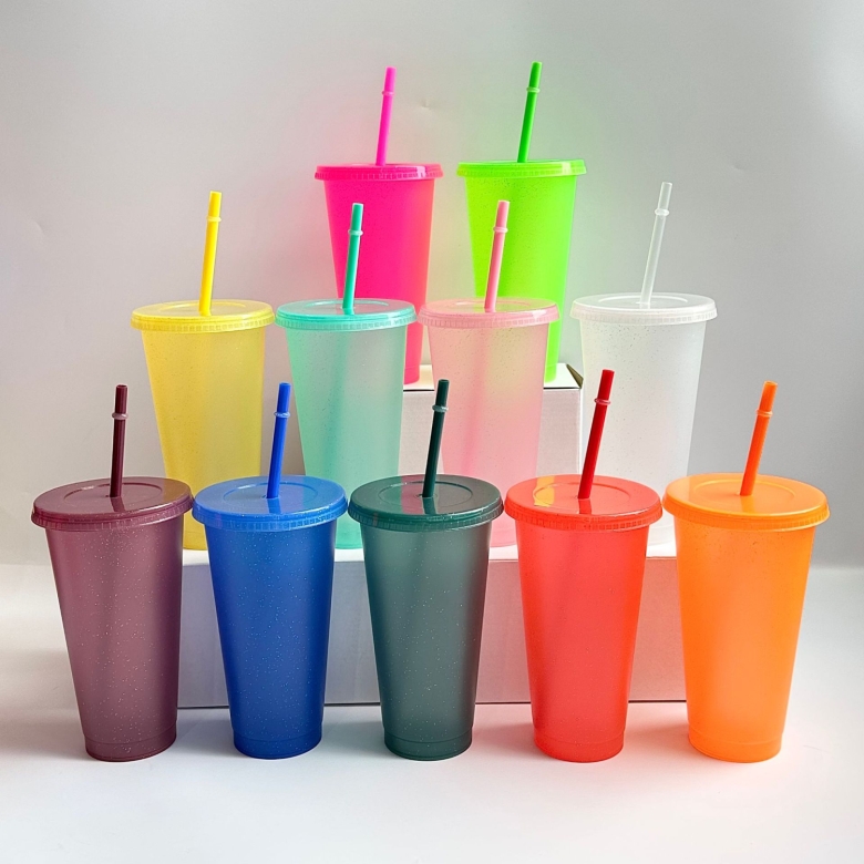 Plastic Tumbler with Straw [710ml]